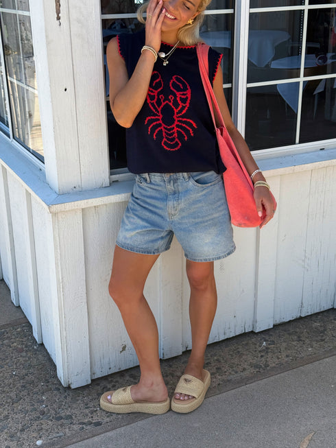 Maine Chick Knit Top // Navy