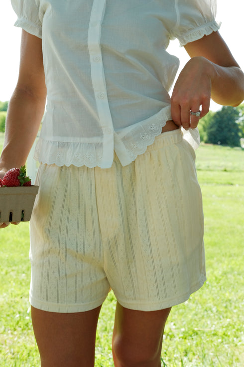 Sunrise Pointelle Short // Butter