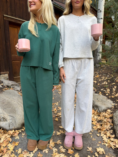 Weekend Waffle Pullover // Evergreen *PREORDER 10/23*