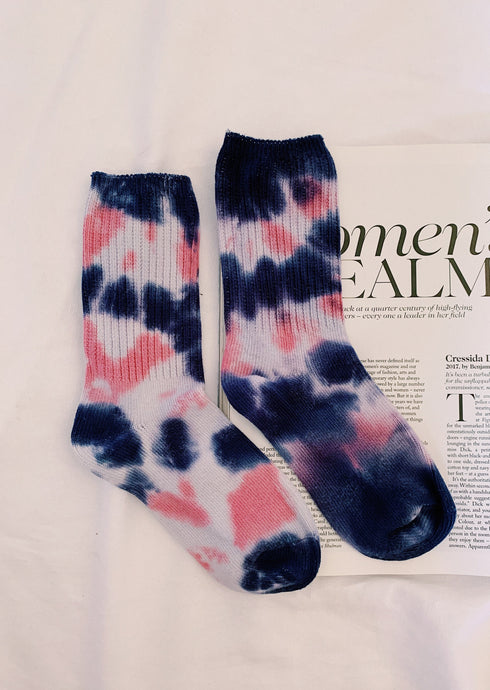Play It Loud Tie Dye Socks// Navy Combo