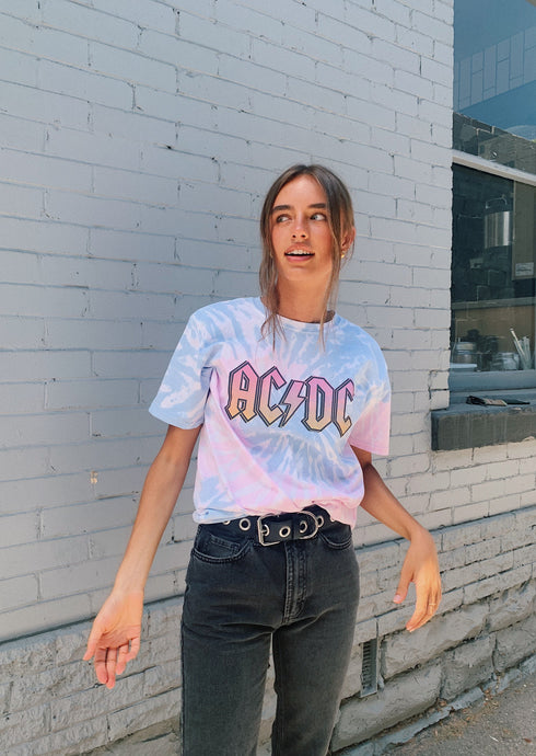 ACDC Lightning Tie Dye Graphic Tee