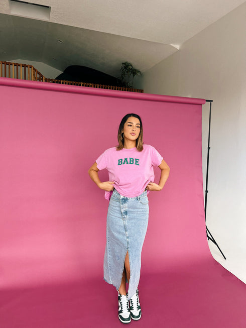 Hey Babe Tee// Pink