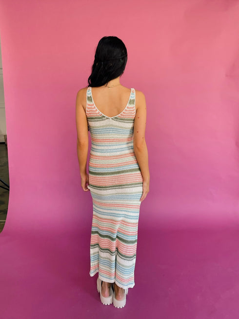 Beach & Disco Knit Dress // Coral Multi