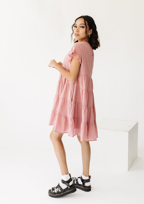 Paris Girl Mini Dress// Rose