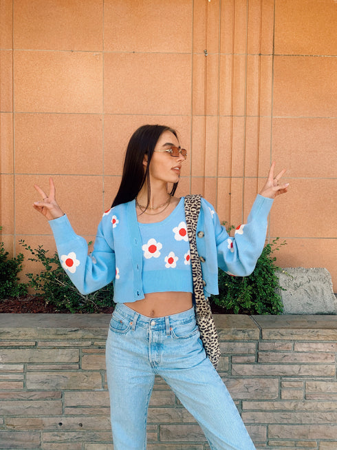 80's Baby Cardi// Blue