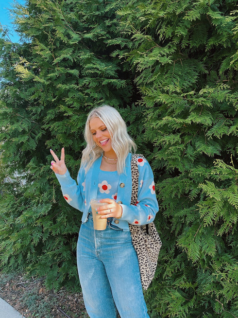 80's Baby Cardi// Blue