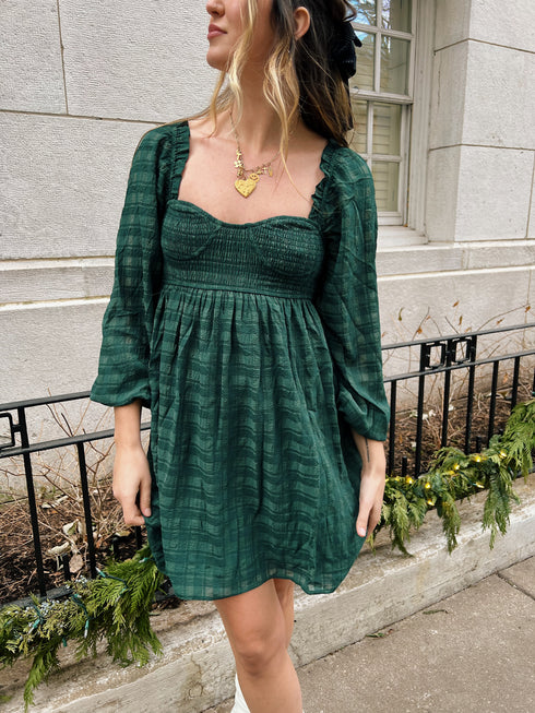 French Feeling Plaid Dress