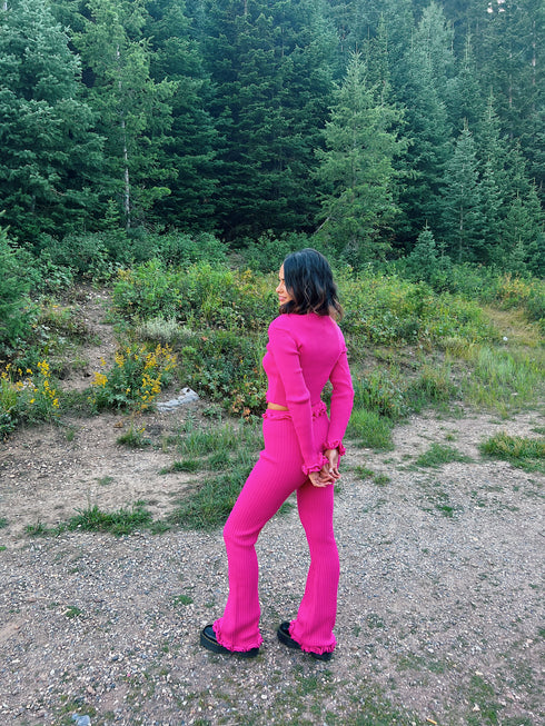 Pink Princess Ribbed Top