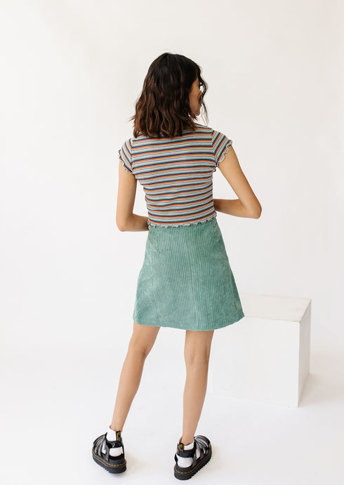 With The Band Mini Skirt// Teal