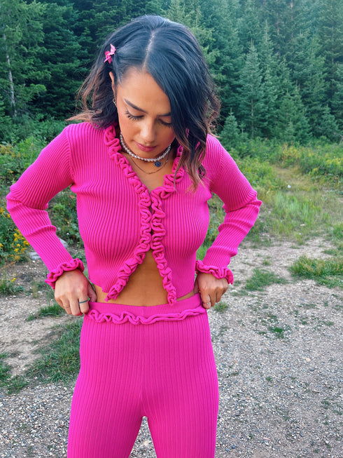 Pink Princess Ribbed Top