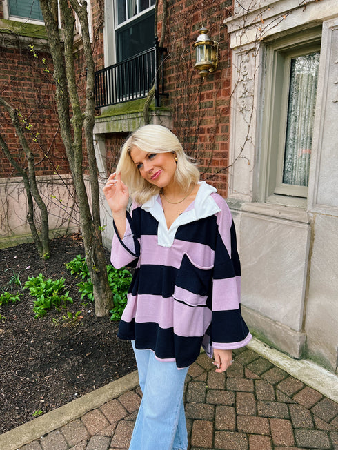 Good Karma Striped Pullover
