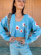 80's Baby Cardi// Blue