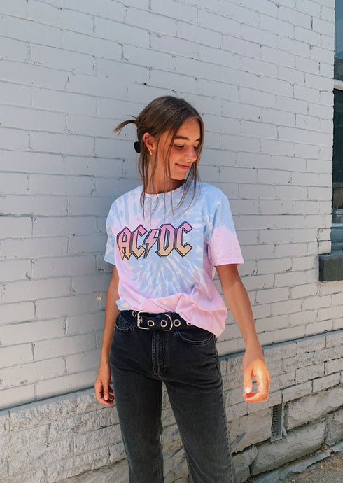 ACDC Lightning Tie Dye Graphic Tee