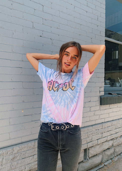 ACDC Lightning Tie Dye Graphic Tee