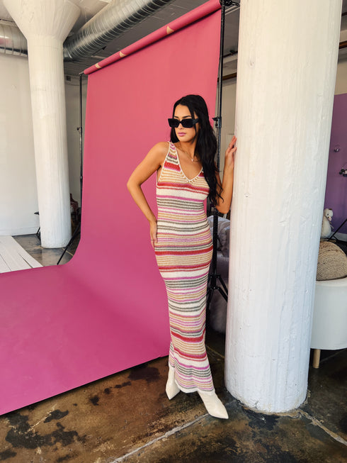 Beach & Disco Knit Dress // Pink Multi