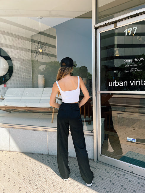 Stay Bold Satin Pants// Black