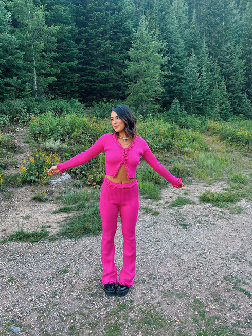 Pink Princess Ribbed Top