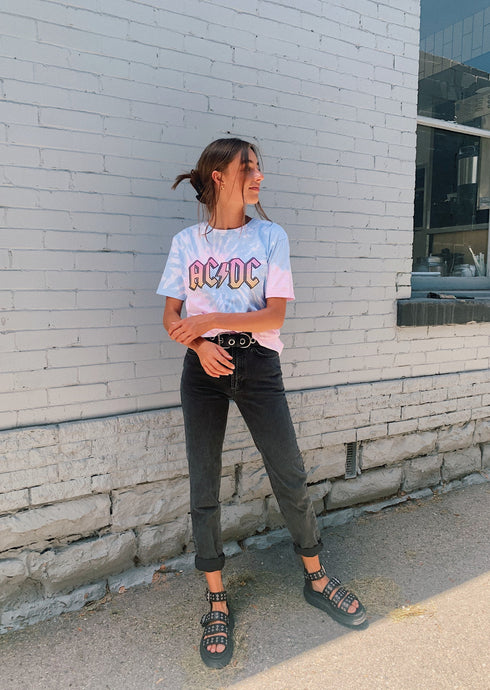 ACDC Lightning Tie Dye Graphic Tee