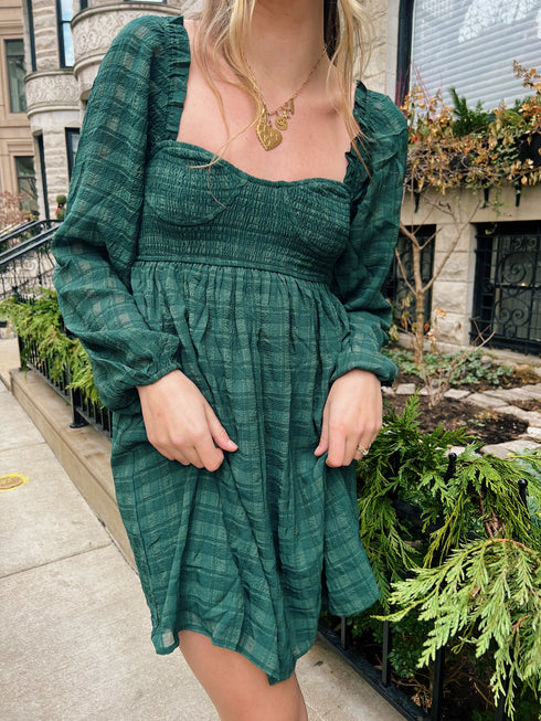 French Feeling Plaid Dress