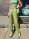 Stay Bold Satin Pants// Green