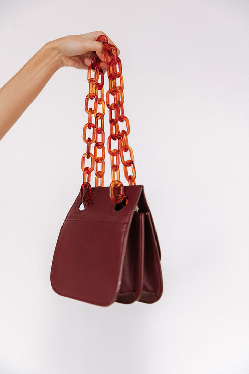 Uptown Croc Bag// Burghandy