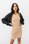 Electric Dreams Ribbed Dress // Tan