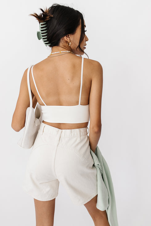 Call Me Ribbed Brami// Cream