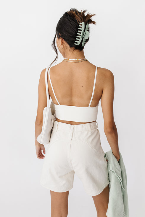 Call Me Ribbed Brami// Cream