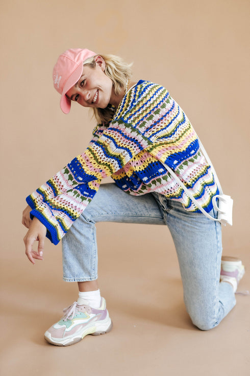 Different Strokes Knit Sweater // Cobalt