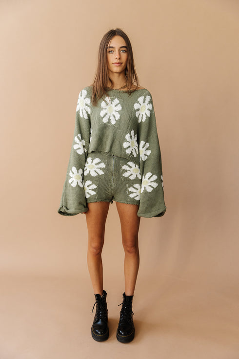 Crazy Daisy Knit Set// Green *RESTOCKED*