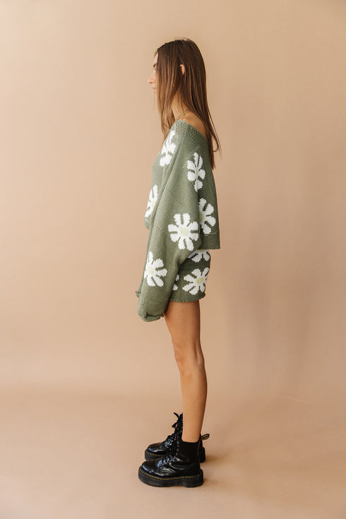 Crazy Daisy Knit Set// Green *RESTOCKED*