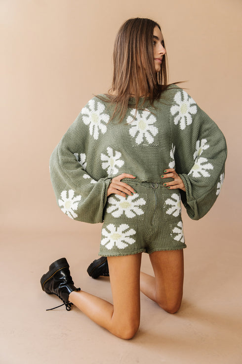 Crazy Daisy Knit Set// Green *RESTOCKED*