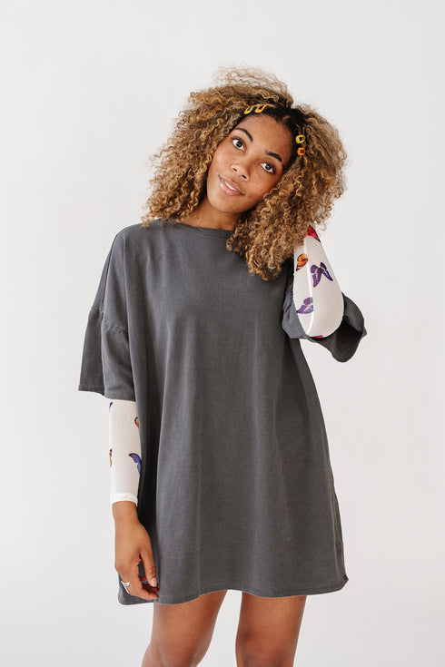 New Rules Oversized Tee// Charcoal