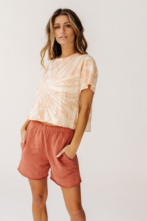 Yo Retro Tie Dye Tee// Tan