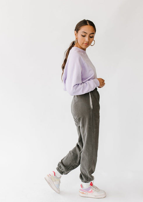 Vibe Check Washed Pant// Charcoal