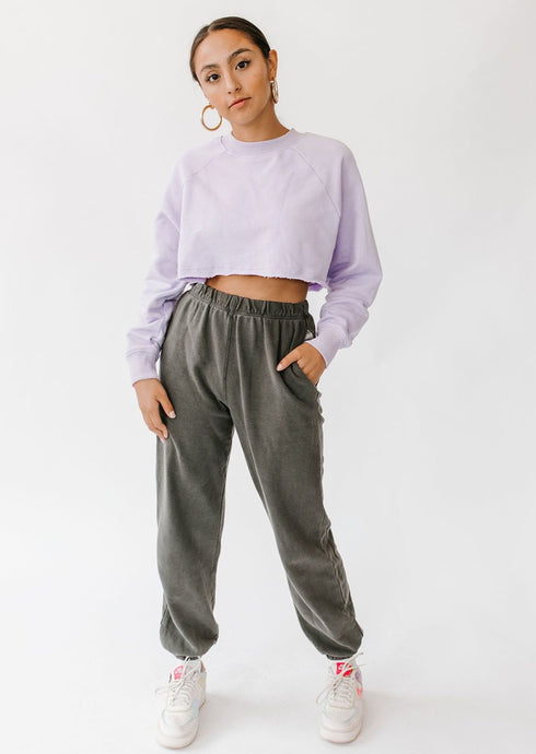 Vibe Check Washed Pant// Charcoal