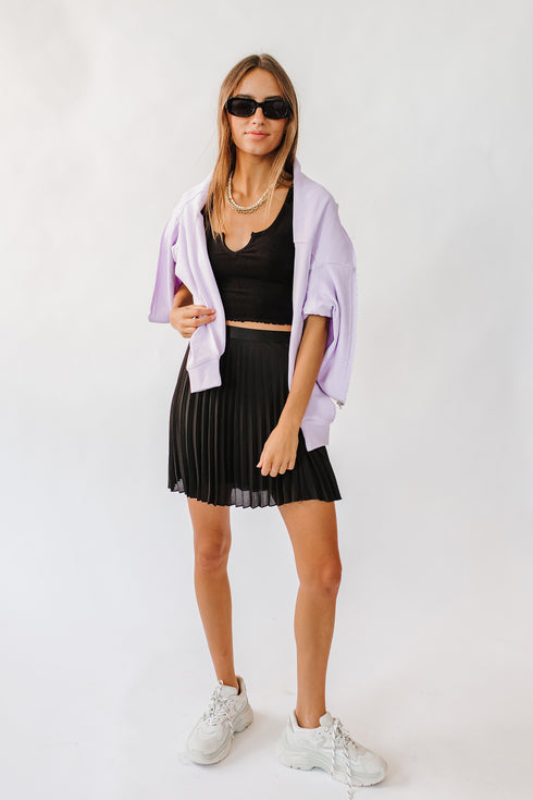 Trend Setter Pleated Skirt// Black