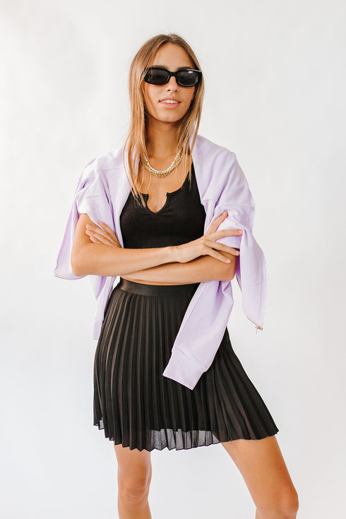 Trend Setter Pleated Skirt// Black