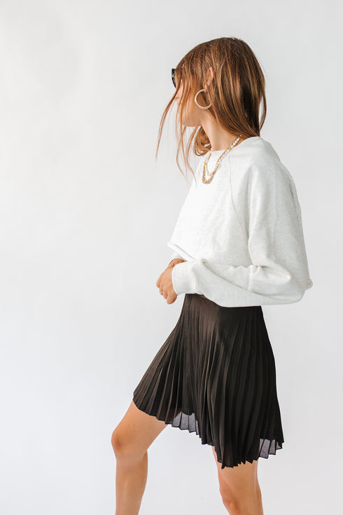 Trend Setter Pleated Skirt// Black