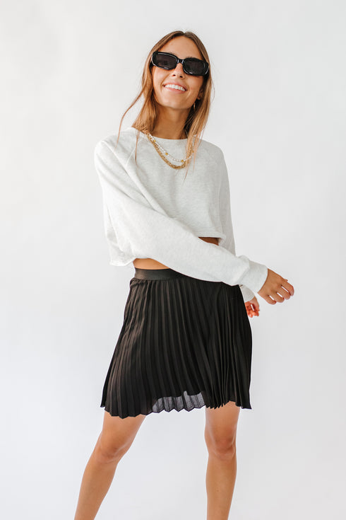 Trend Setter Pleated Skirt// Black