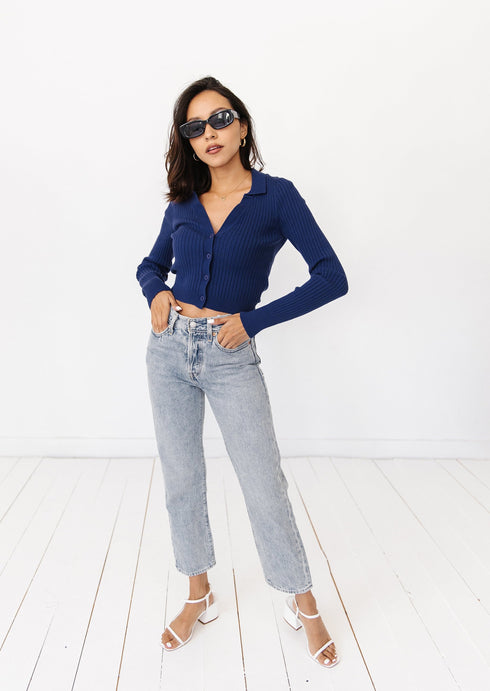 Fashion Forward Ribbed Knit// Cobalt