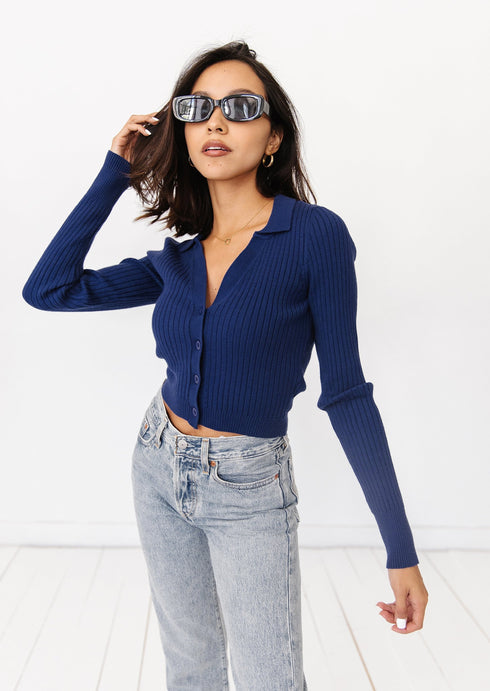 Fashion Forward Ribbed Knit// Cobalt