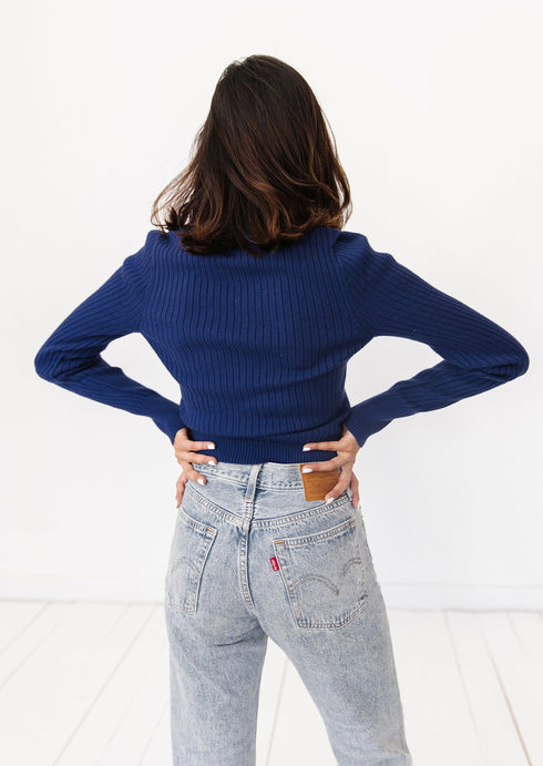Fashion Forward Ribbed Knit// Cobalt