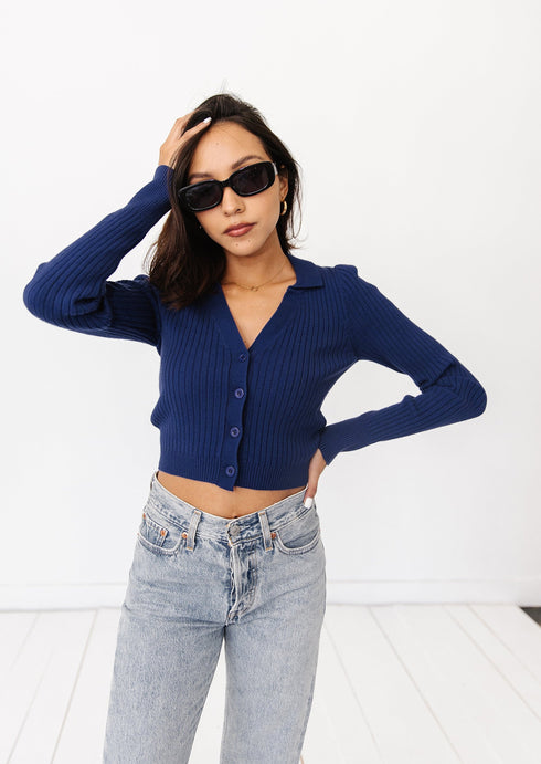 Fashion Forward Ribbed Knit// Cobalt