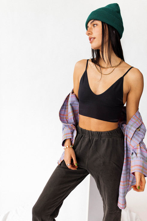 Call Me Ribbed Brami// Black