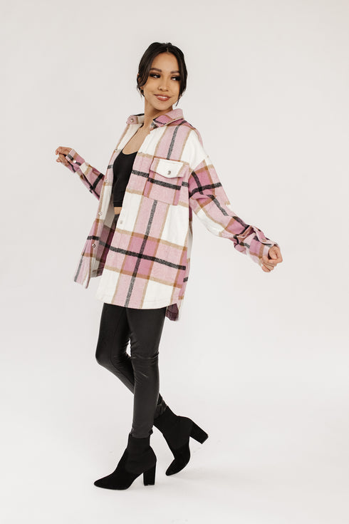 On The Verge Plaid Jacket// Pink *RESTOCKED*