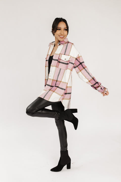 On The Verge Plaid Jacket// Pink *RESTOCKED*
