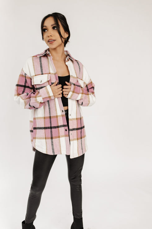 On The Verge Plaid Jacket// Pink *RESTOCKED*