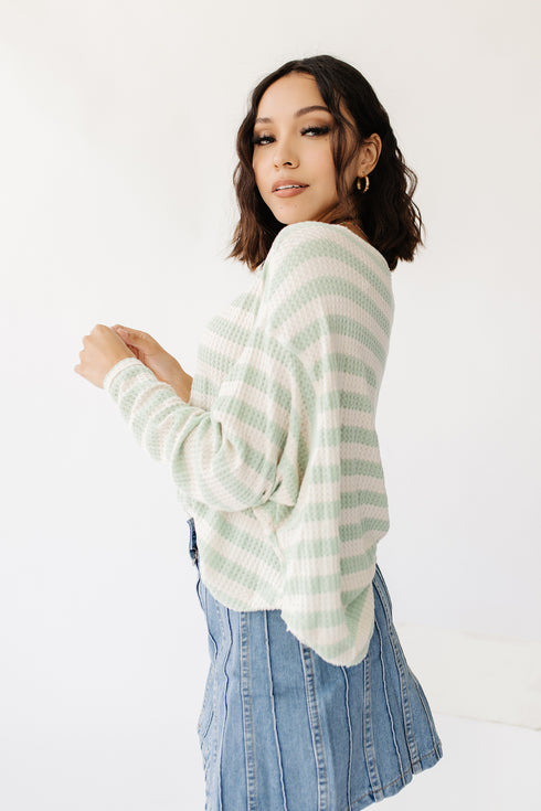 West Coast Striped Top// Sage