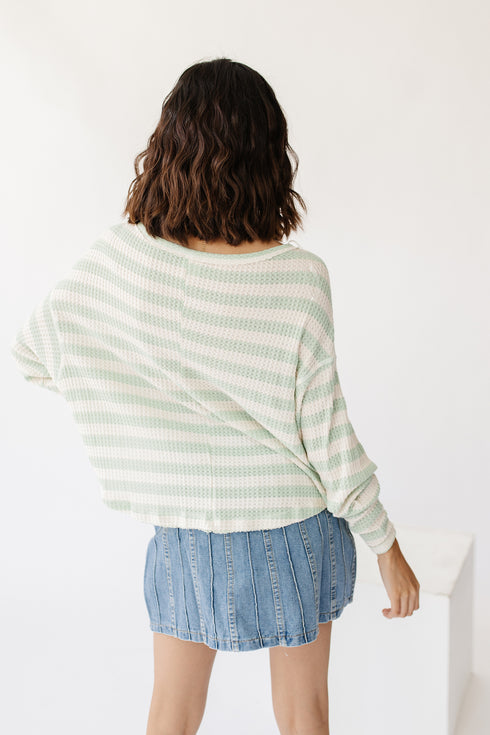 West Coast Striped Top// Sage